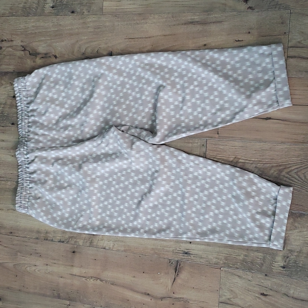 Beige Patterned Cropped Pants - image 2